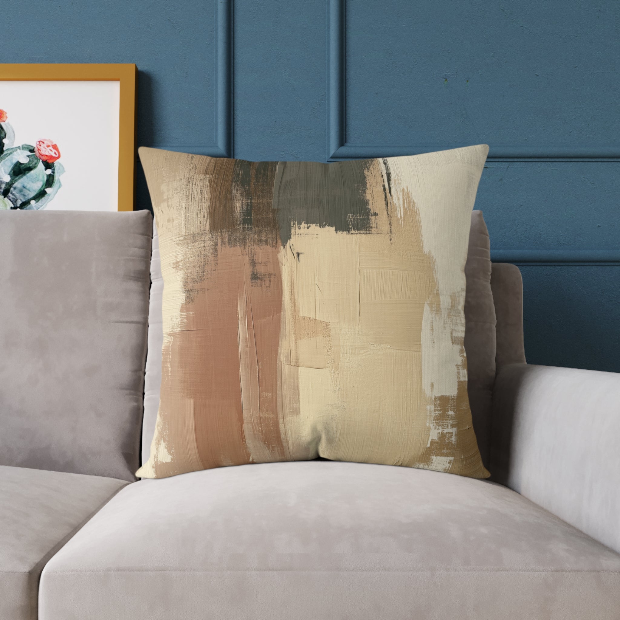 Abstract Boho Square Poly Canvas Pillow