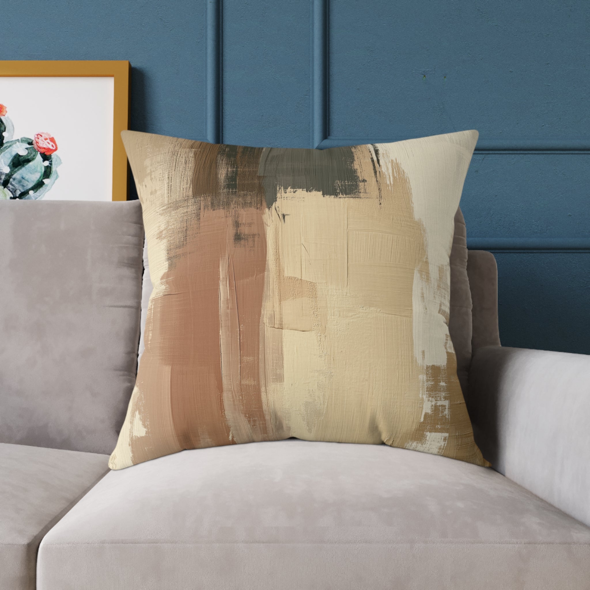 Abstract Boho Square Poly Canvas Pillow