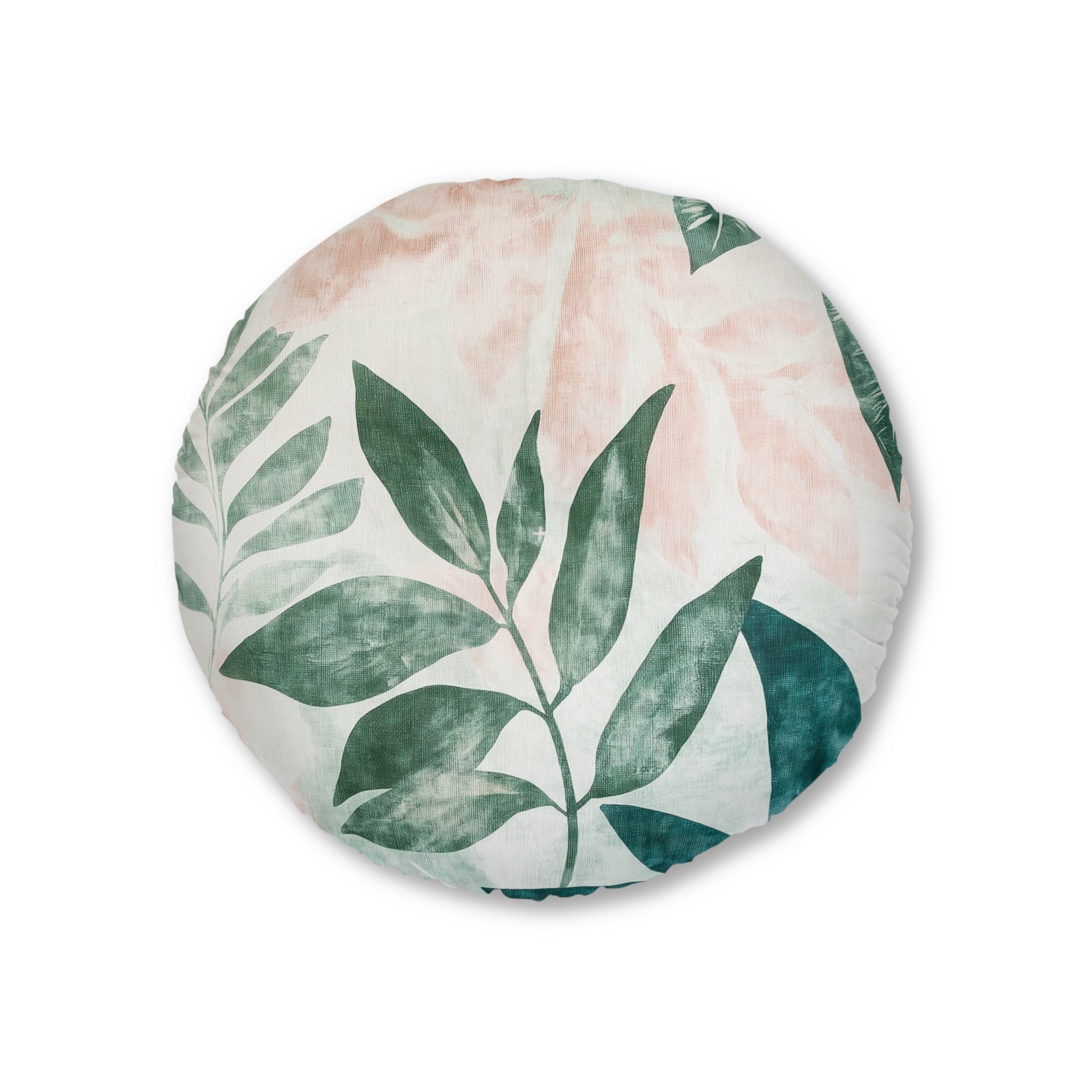 Tropical Leaf Tufted Floor Pillow