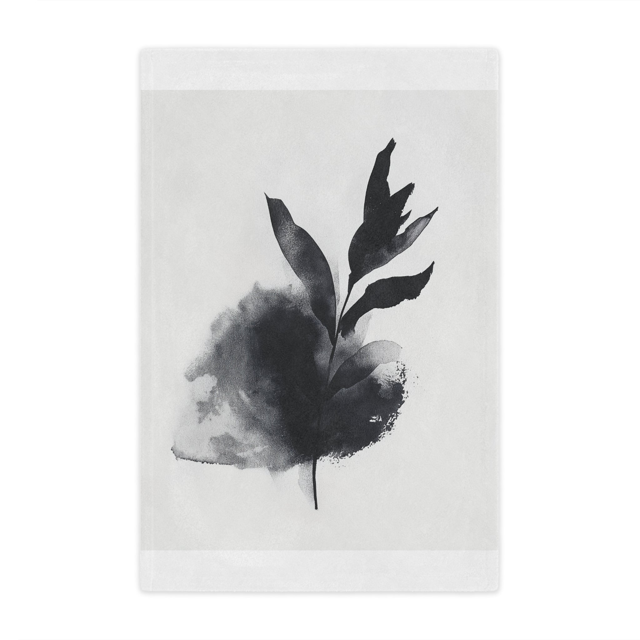 Elegant Black Leaf Minky Blanket