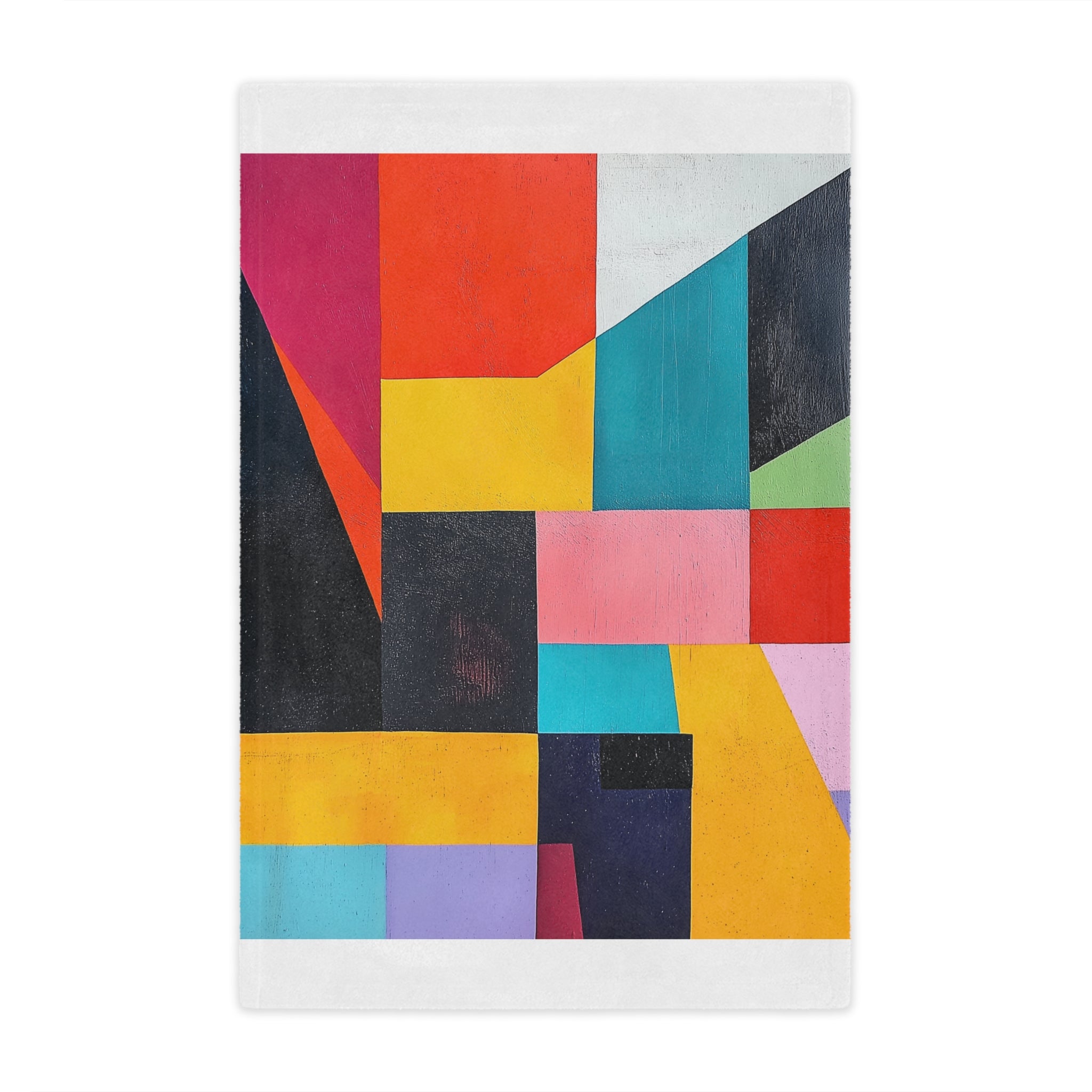 Colorful Geometric Minky Blanket