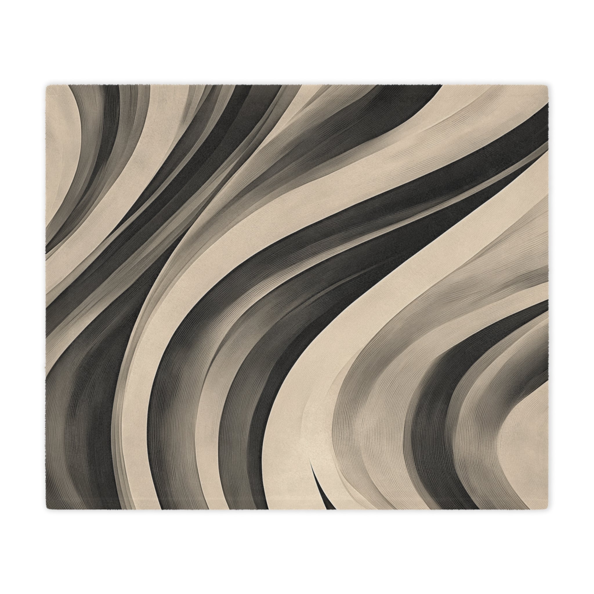 Cozy Neutral Waves Minky Blanket