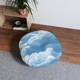 Ocean Wave Tufted Floor Pillow