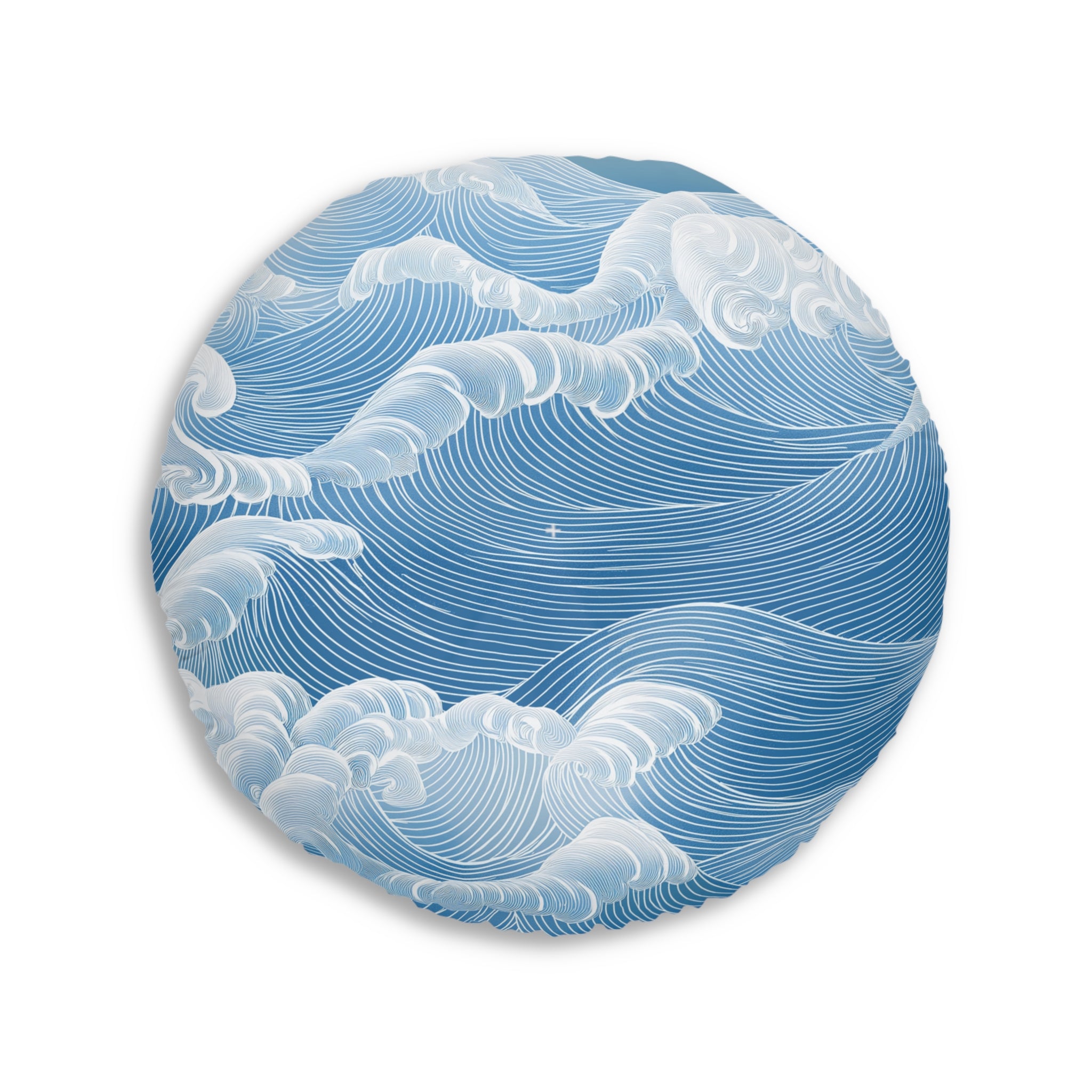 Ocean Wave Tufted Floor Pillow