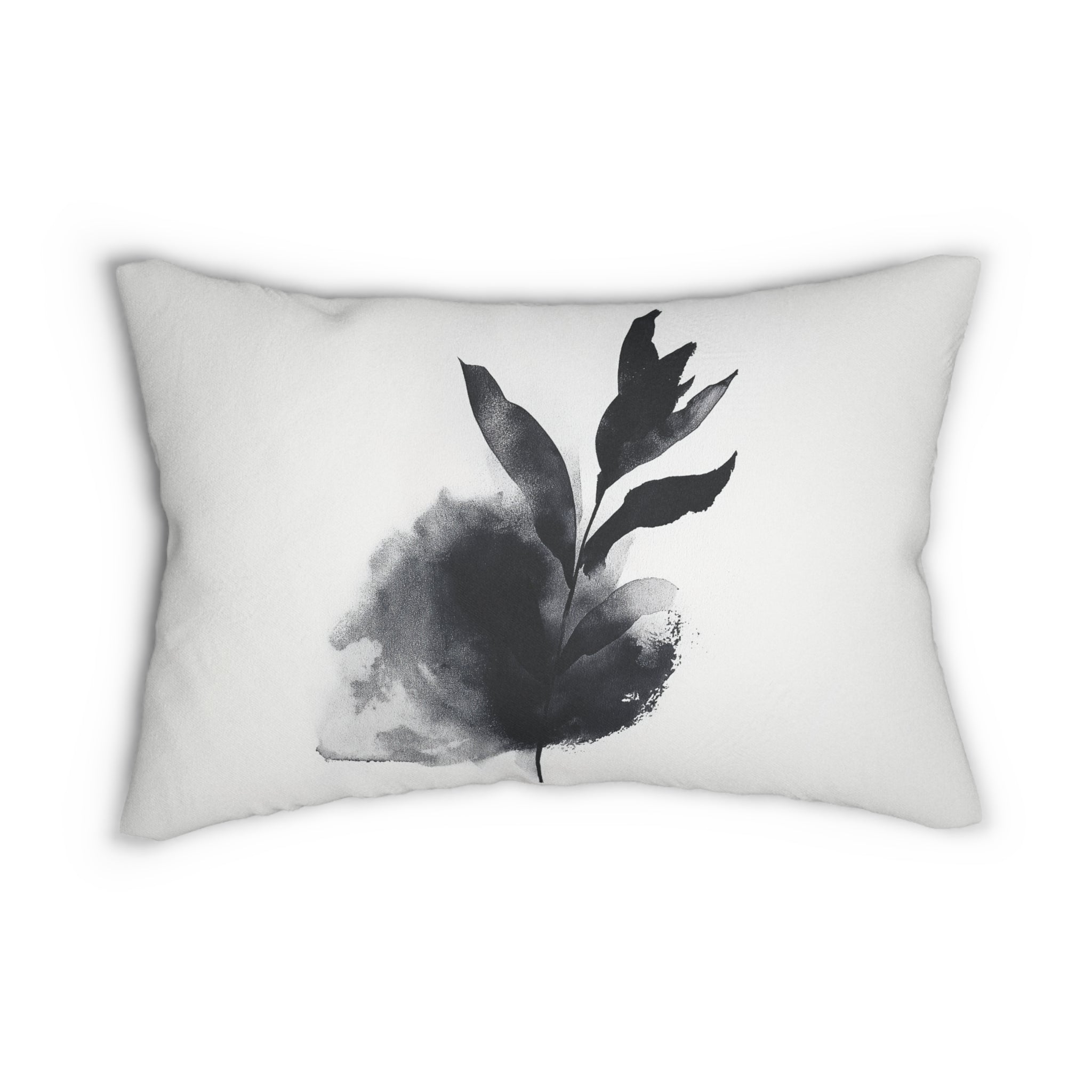 Elegant Botanical Spun Polyester Lumbar Pillow