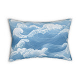 Ocean Waves Spun Polyester Lumbar Pillow