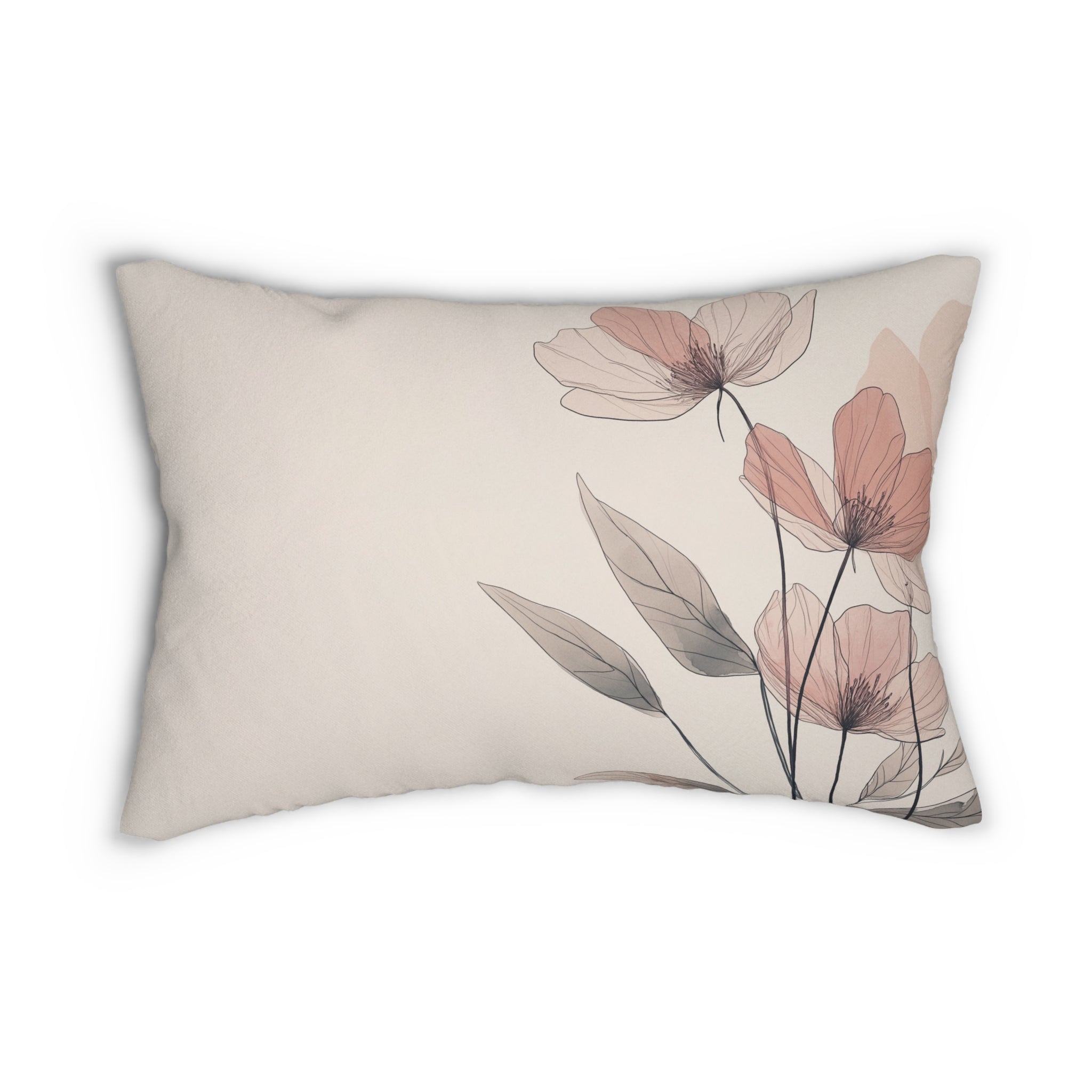 Elegant Floral Lumbar Pillow