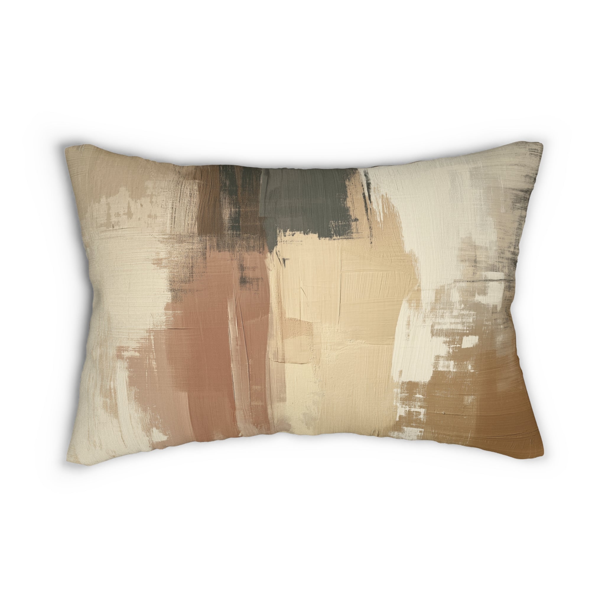 Abstract Earth Tone Lumbar Pillow