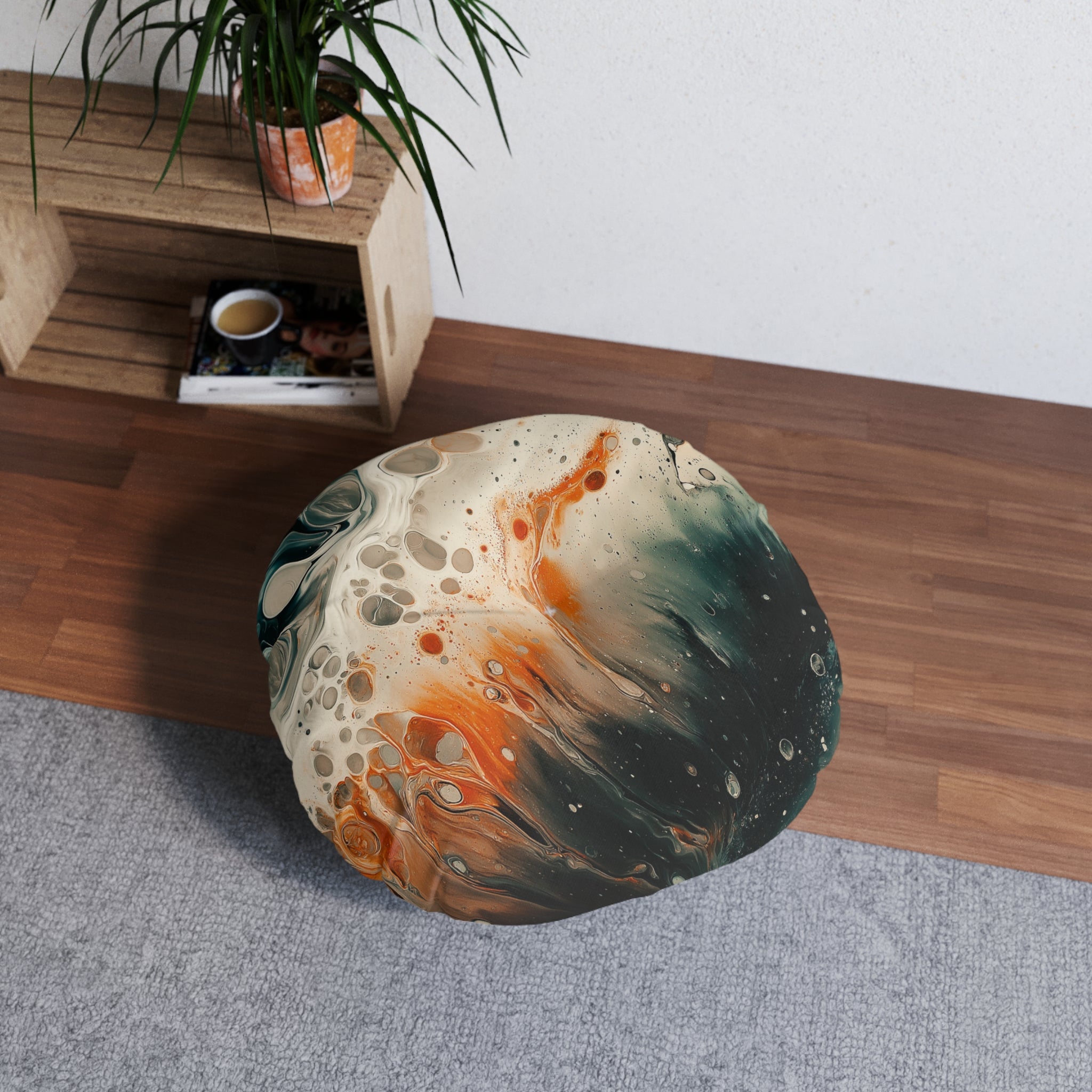 Artistic Round Tufted Floor Pillow
