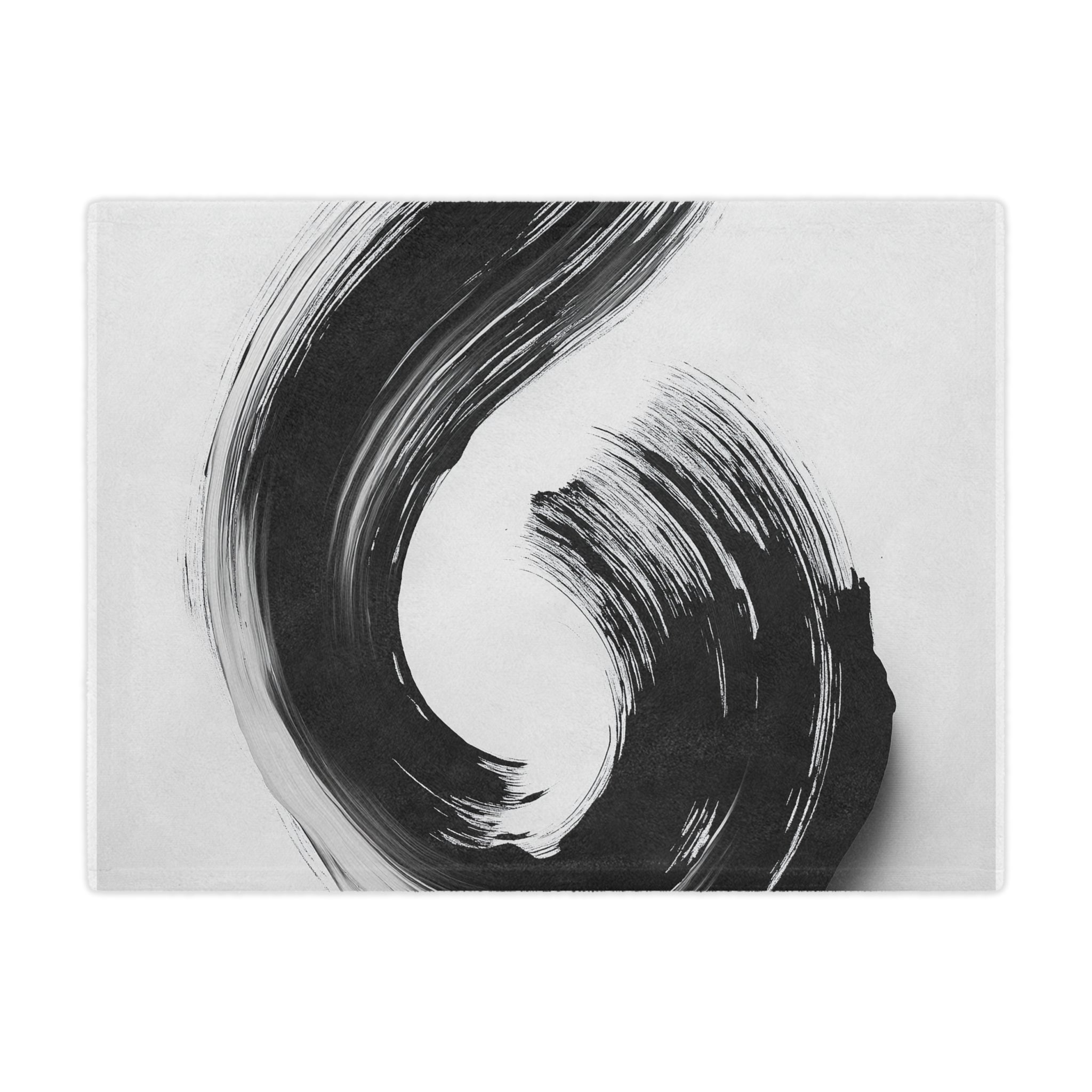 Abstract Black & White Minky Blanket