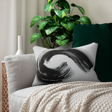 Modern Abstract Black & White Lumbar Pillow