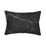 Elegant Black Marble Lumbar Pillow