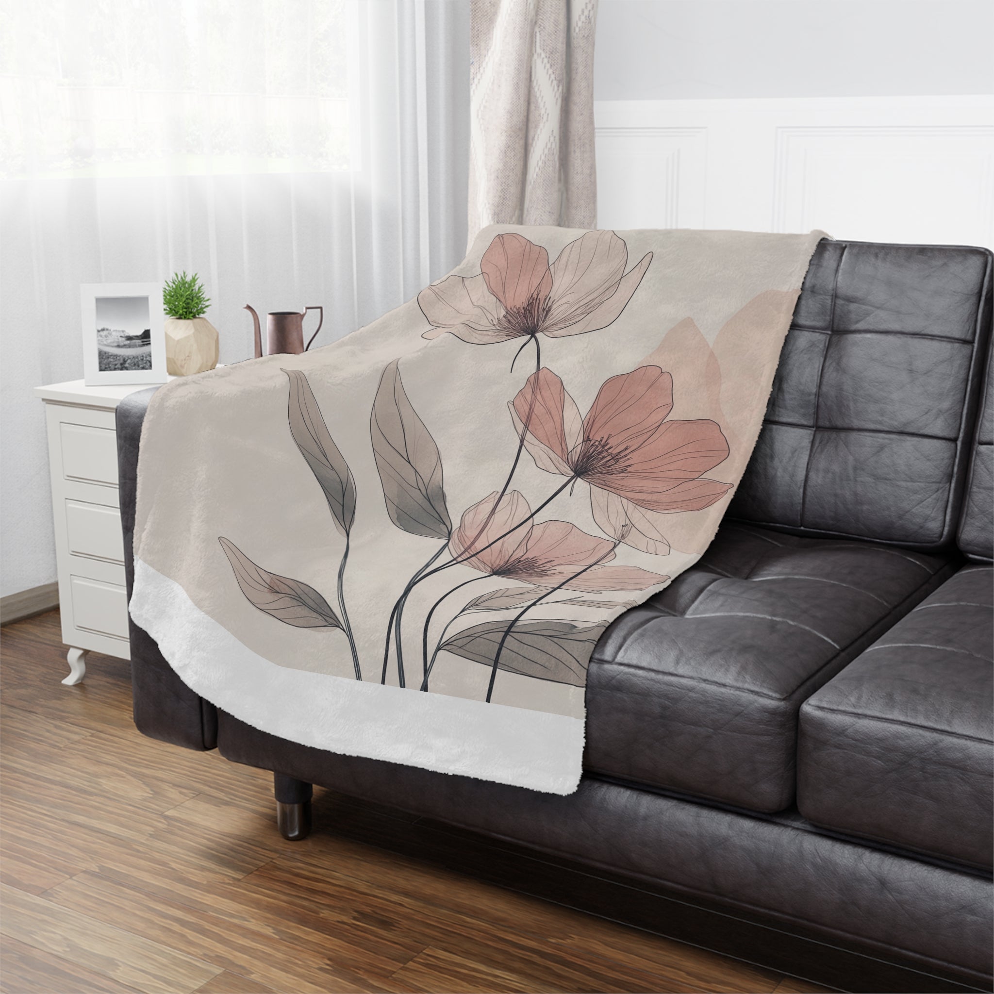 Elegant Floral Minky Blanket