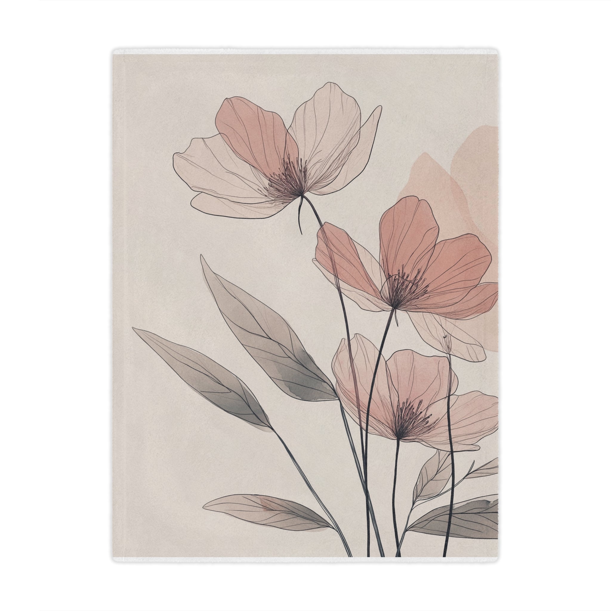 Elegant Floral Minky Blanket