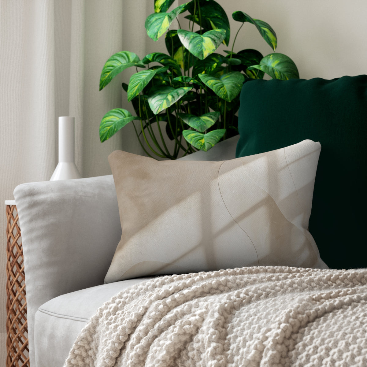 Minimalist Spun Polyester Lumbar Pillow