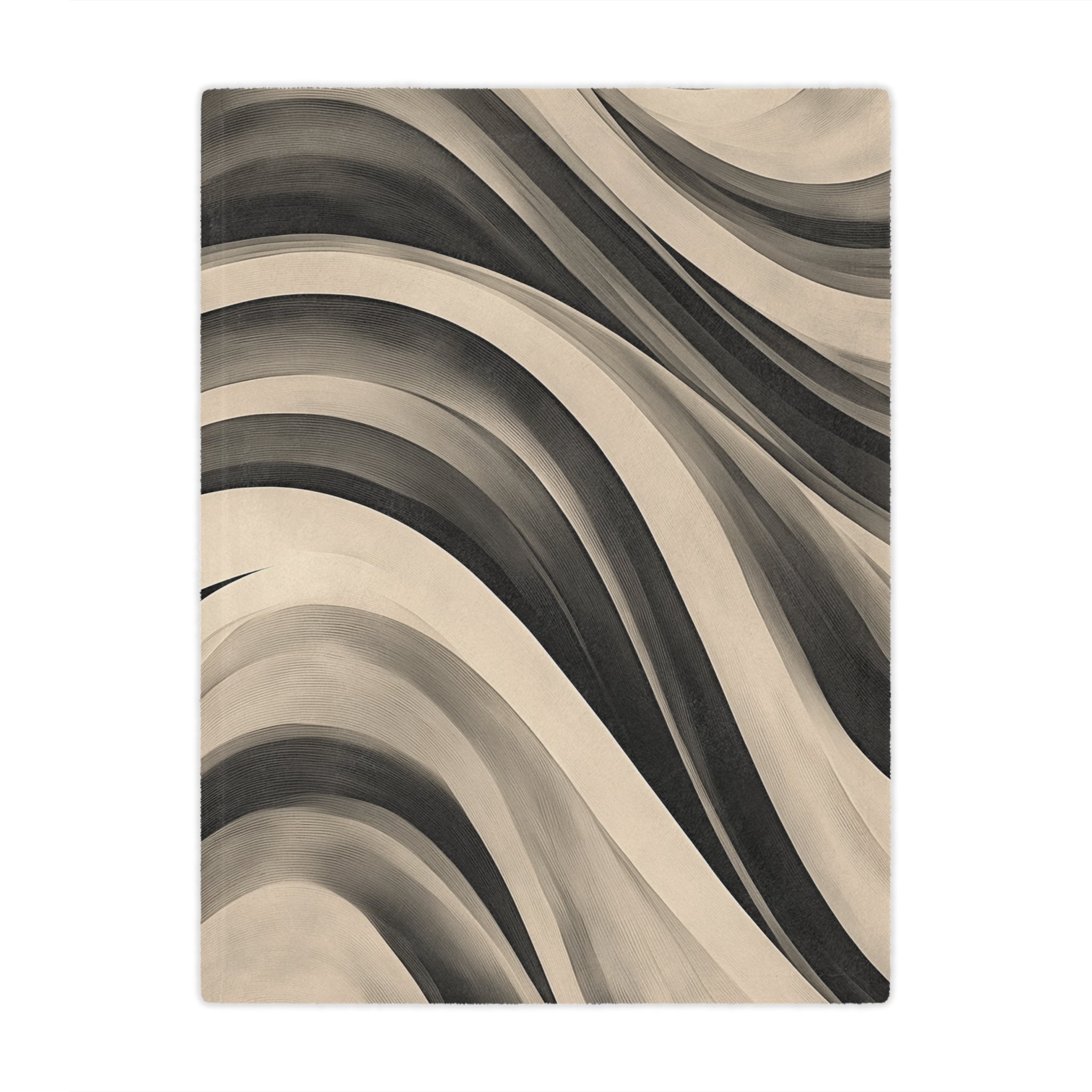 Cozy Neutral Waves Minky Blanket