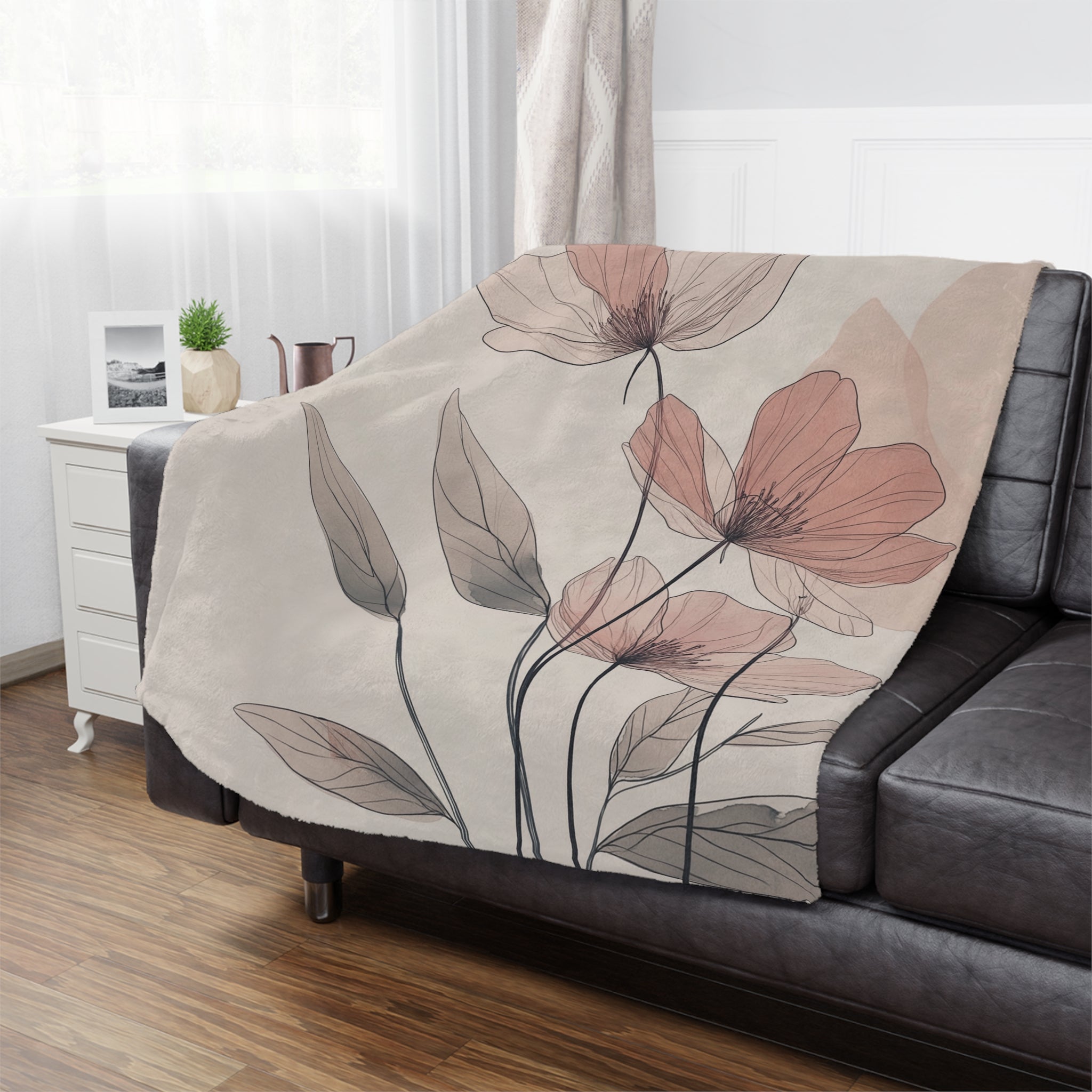 Elegant Floral Minky Blanket