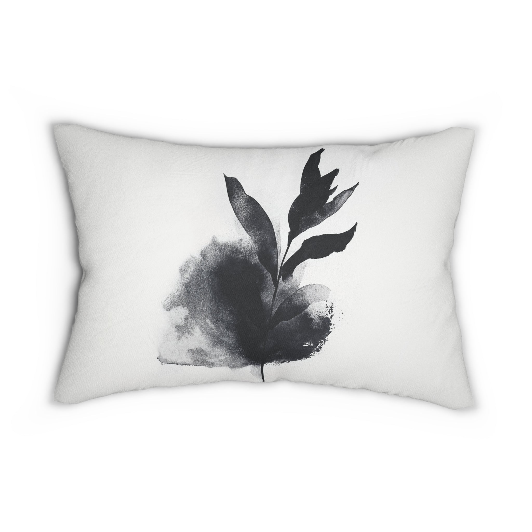 Elegant Botanical Spun Polyester Lumbar Pillow