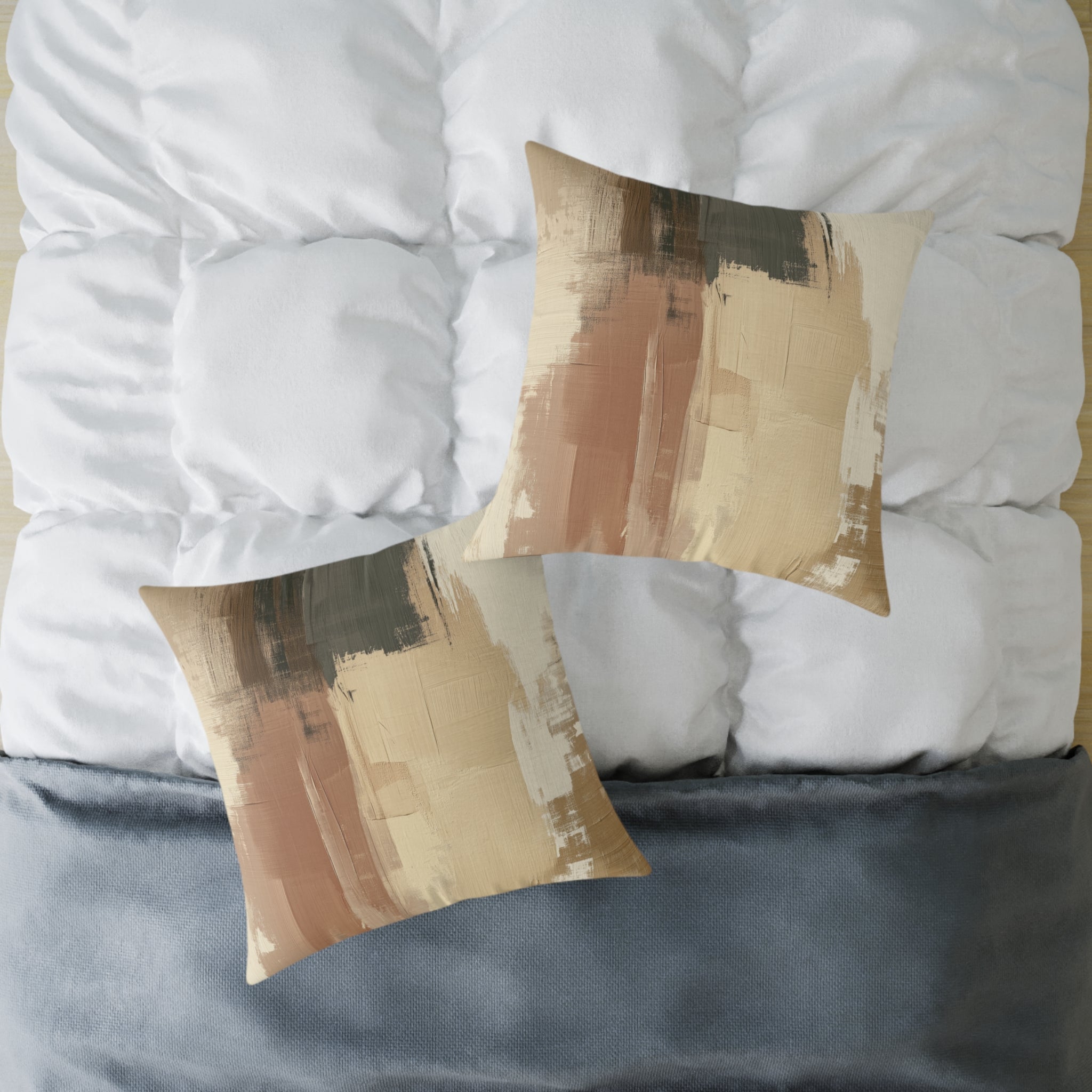 Abstract Boho Square Poly Canvas Pillow