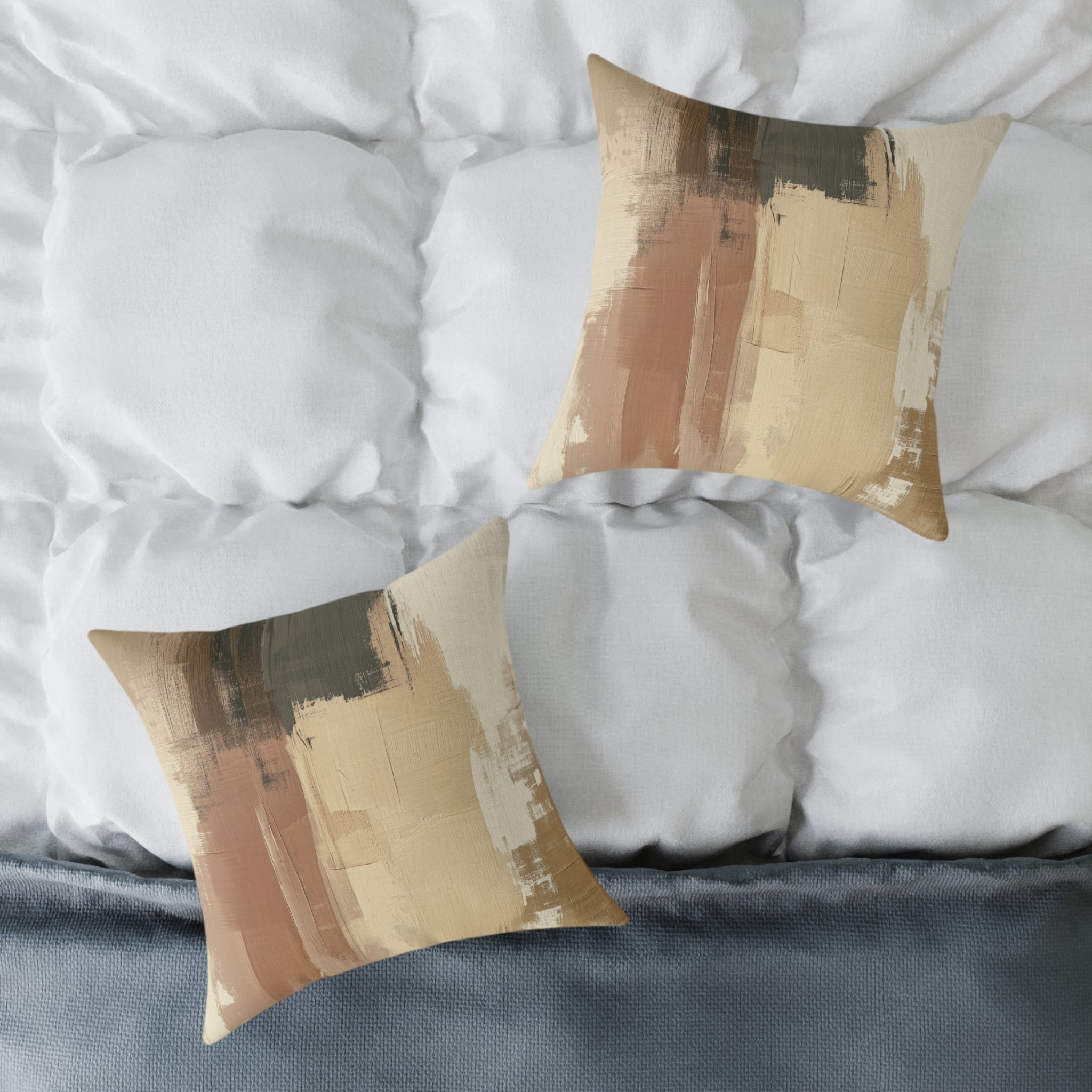 Abstract Boho Square Poly Canvas Pillow