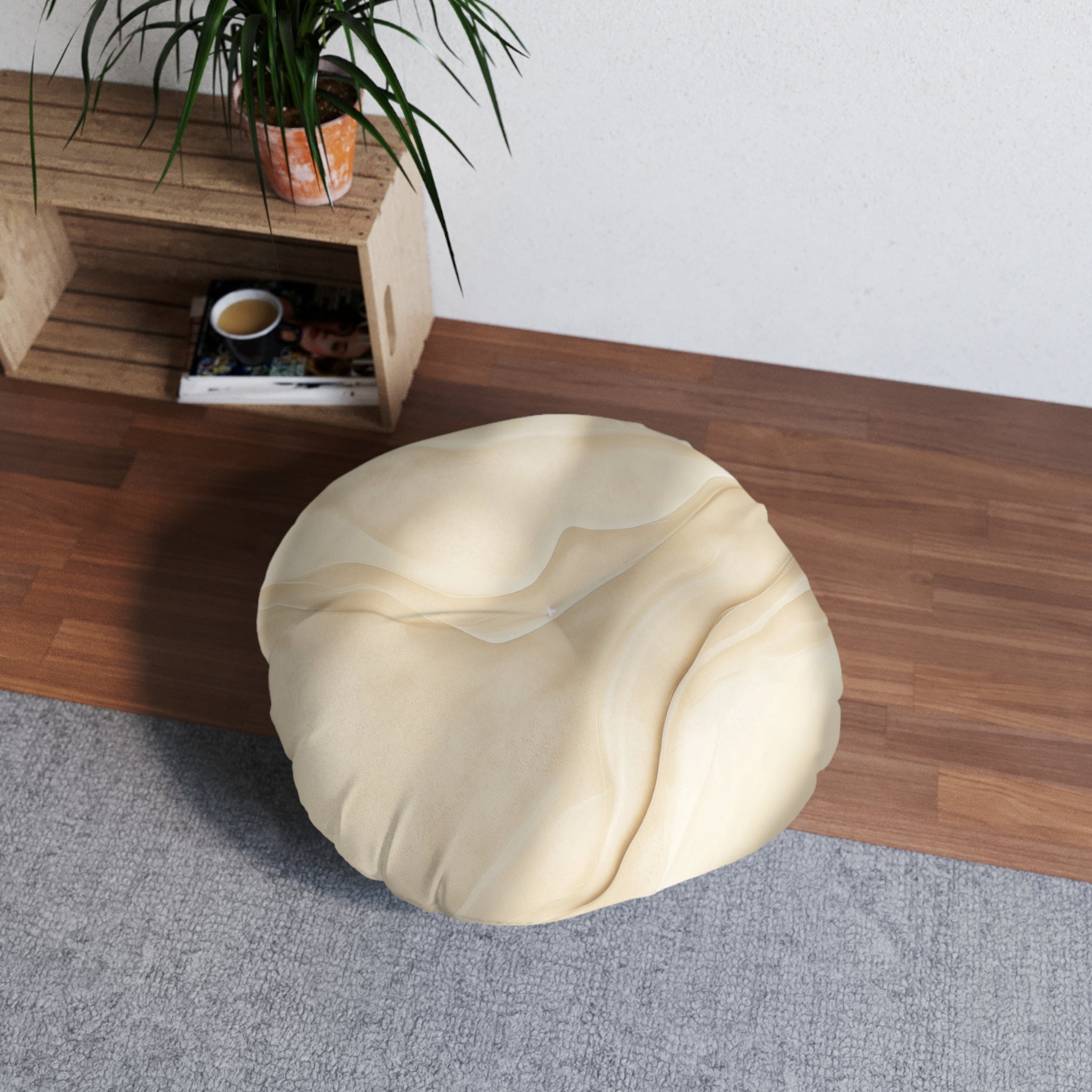 Elegant Round Tufted Floor Pillow