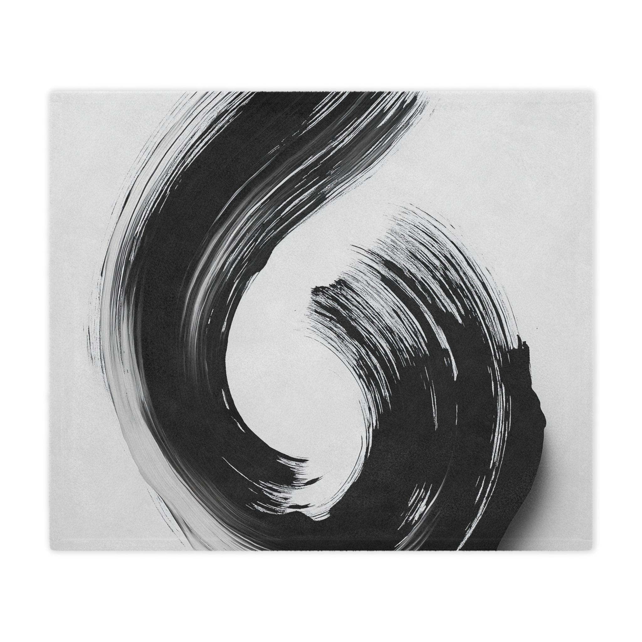 Abstract Black & White Minky Blanket