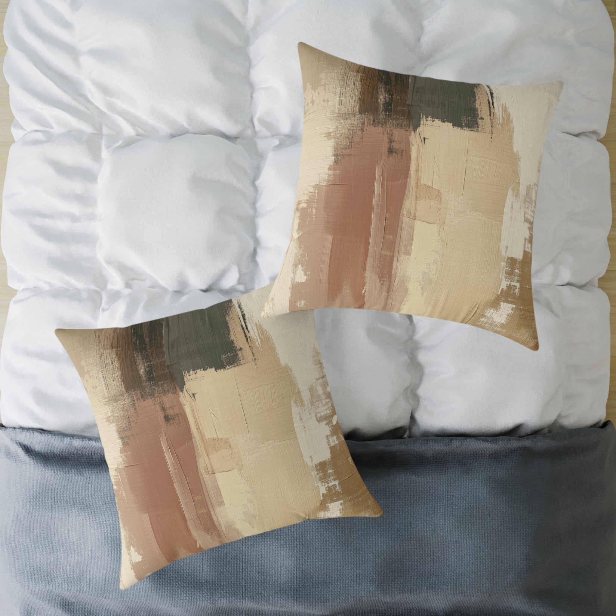 Abstract Boho Square Poly Canvas Pillow