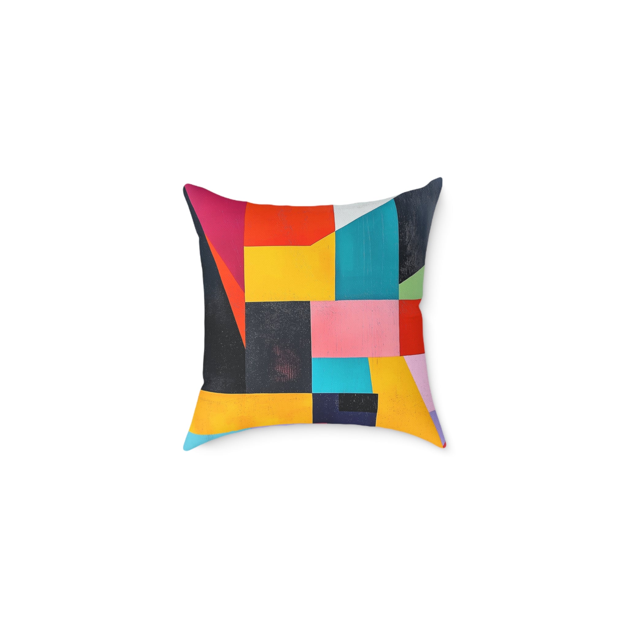 Vibrant Abstract Square Poly Canvas Pillow