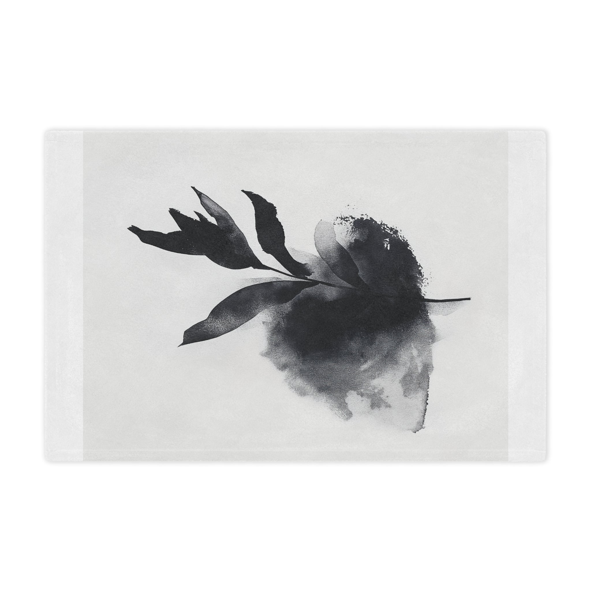 Elegant Black Leaf Minky Blanket