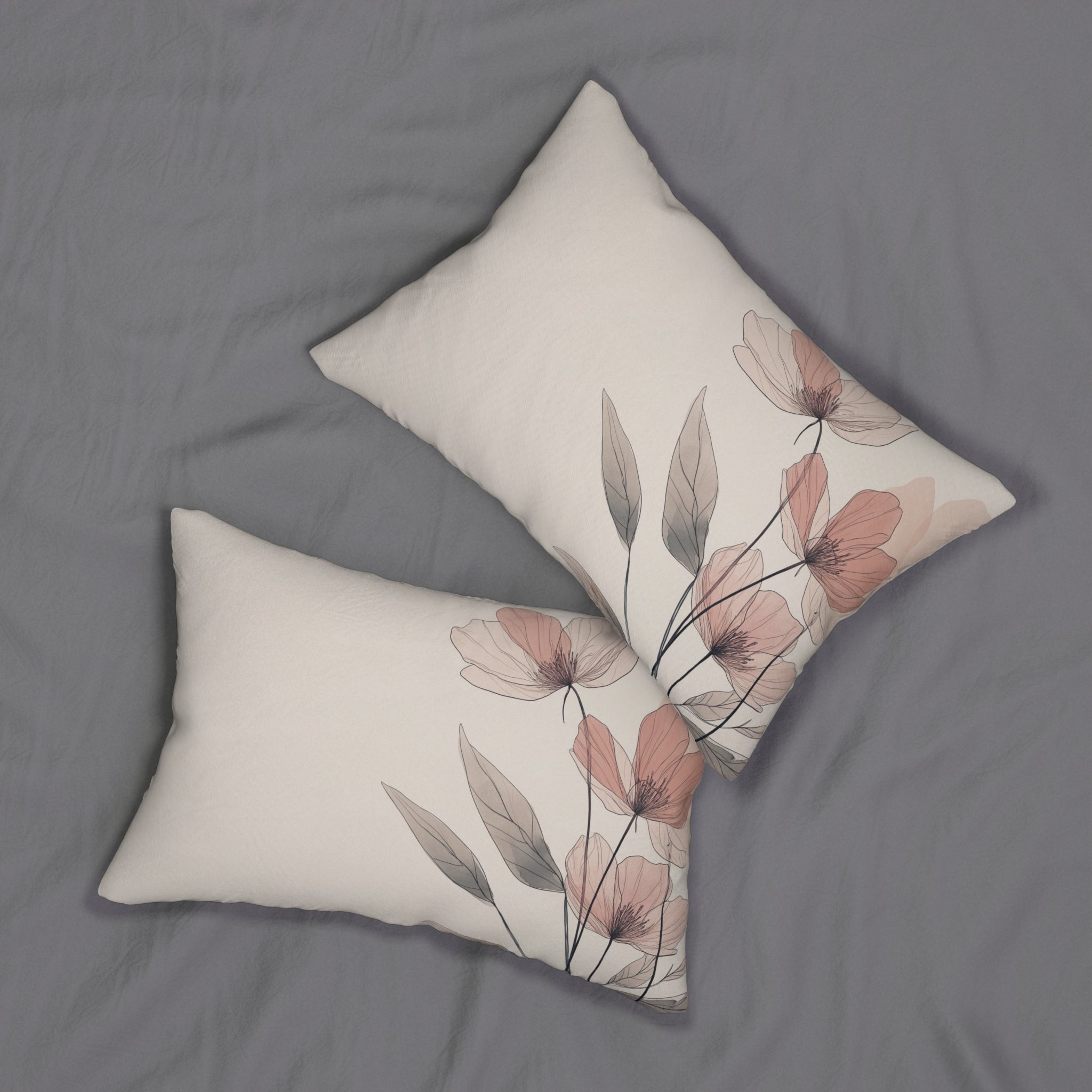 Elegant Floral Lumbar Pillow