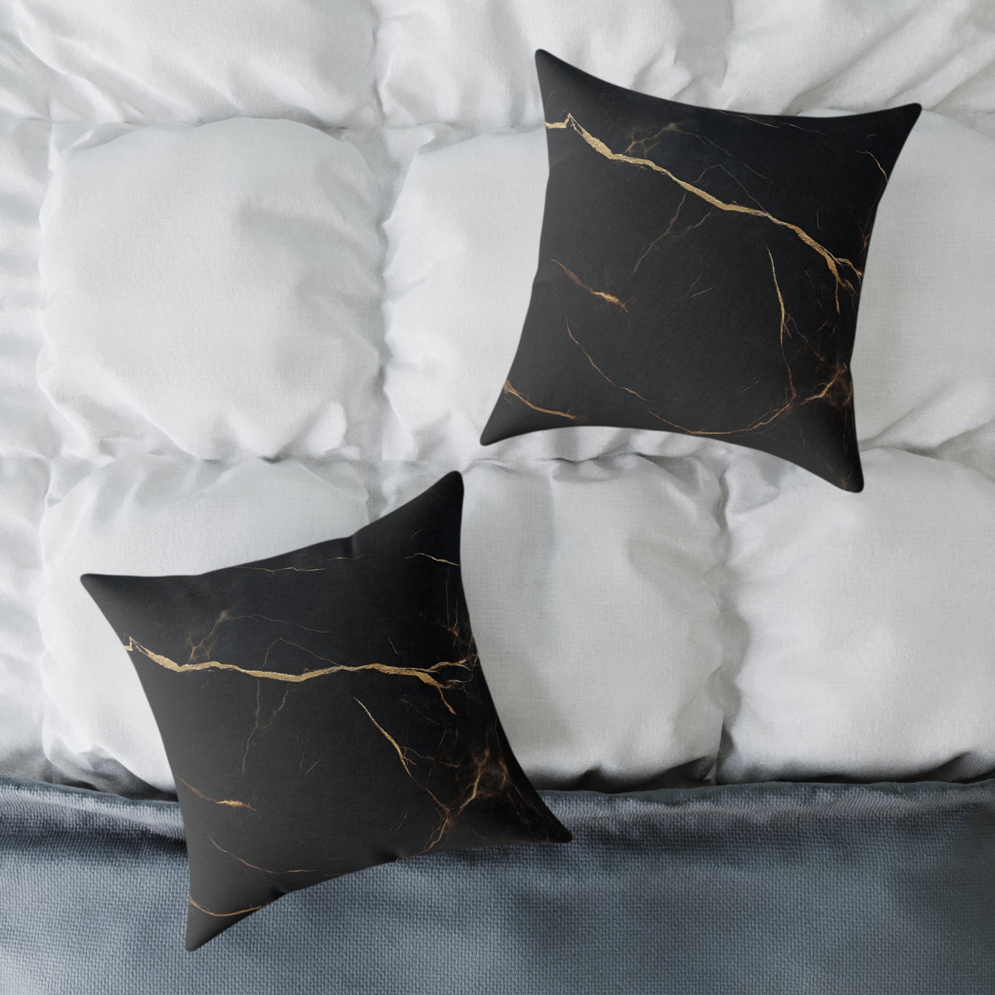 Elegant Black Marble Pillow