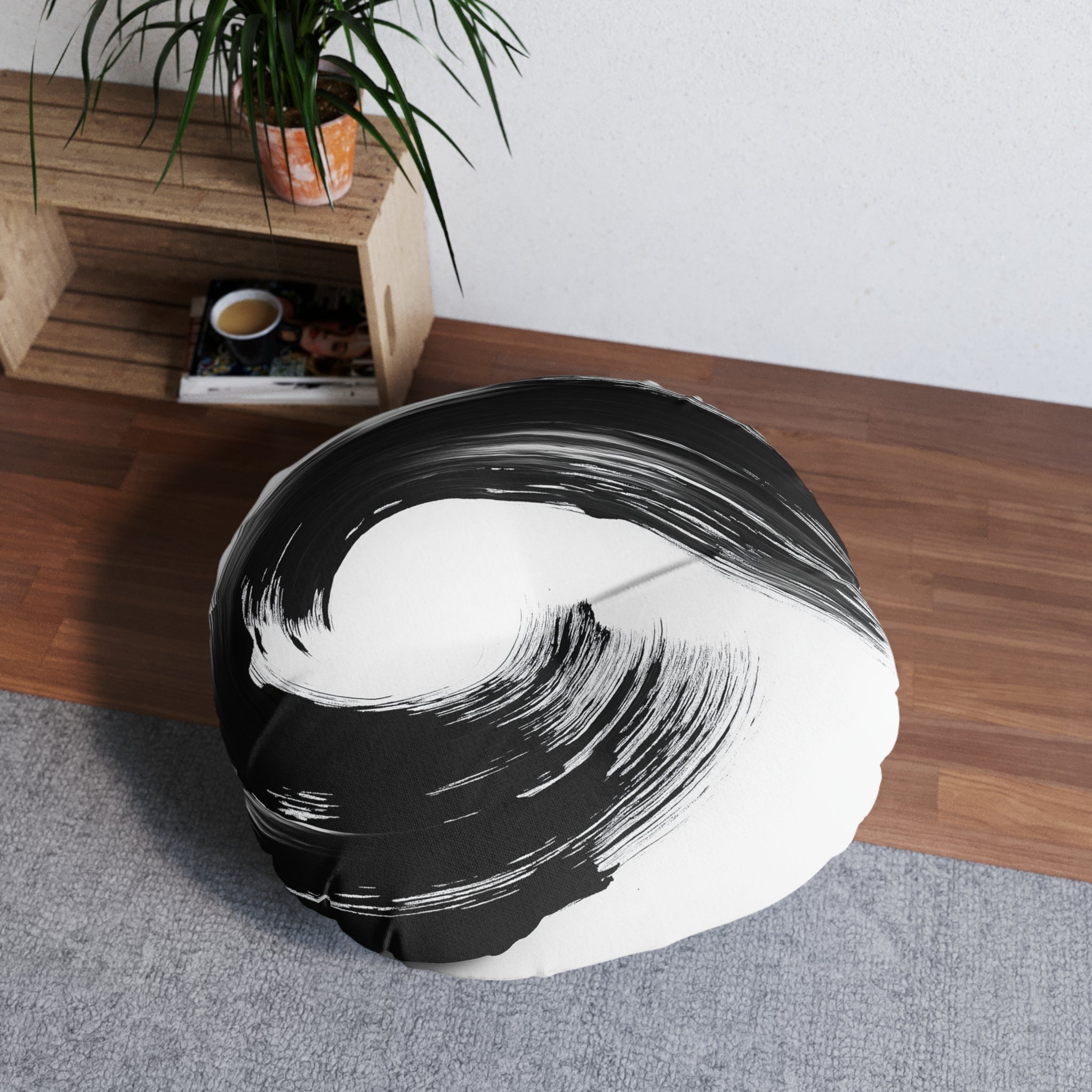 Modern Abstract Tufted Floor Pillow
