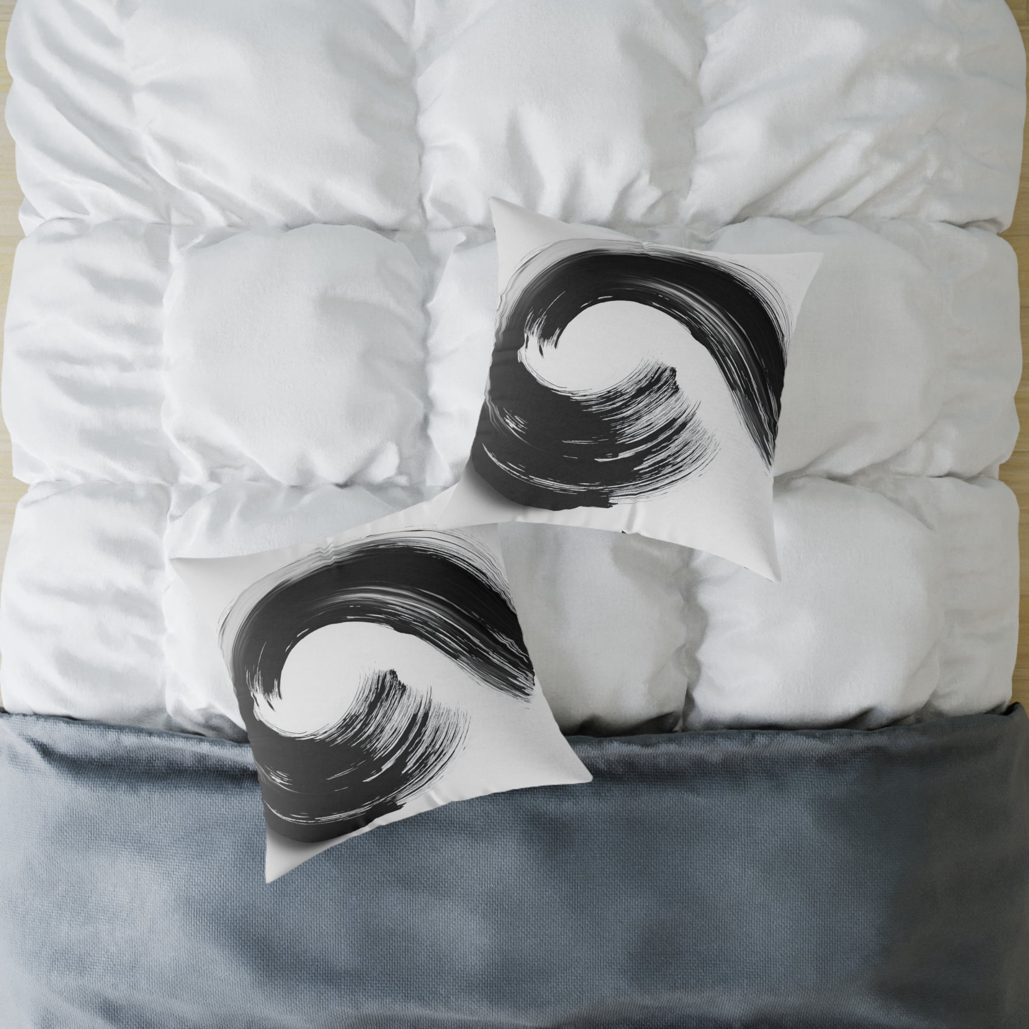 Abstract Wave Poly Canvas Pillow