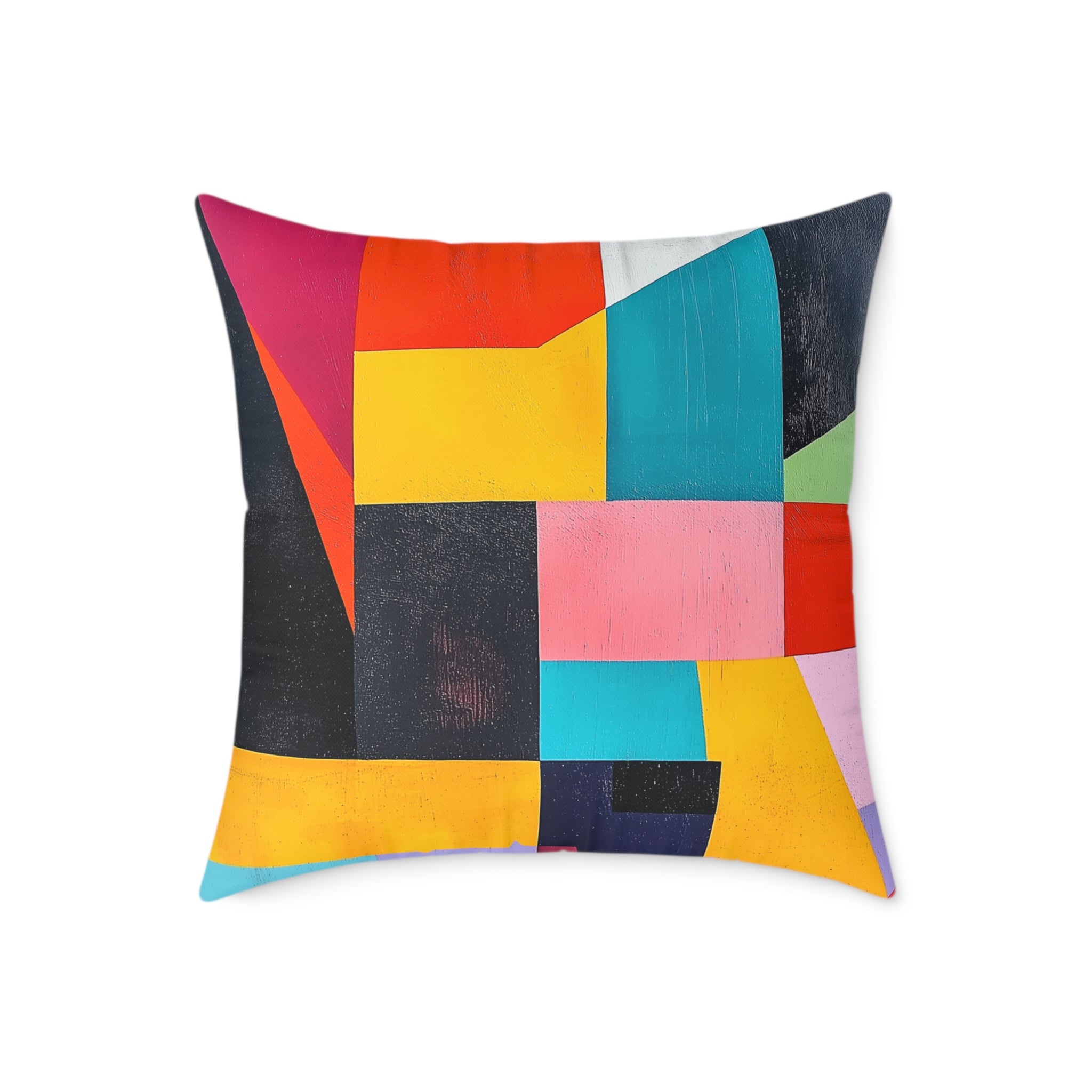 Vibrant Abstract Square Poly Canvas Pillow