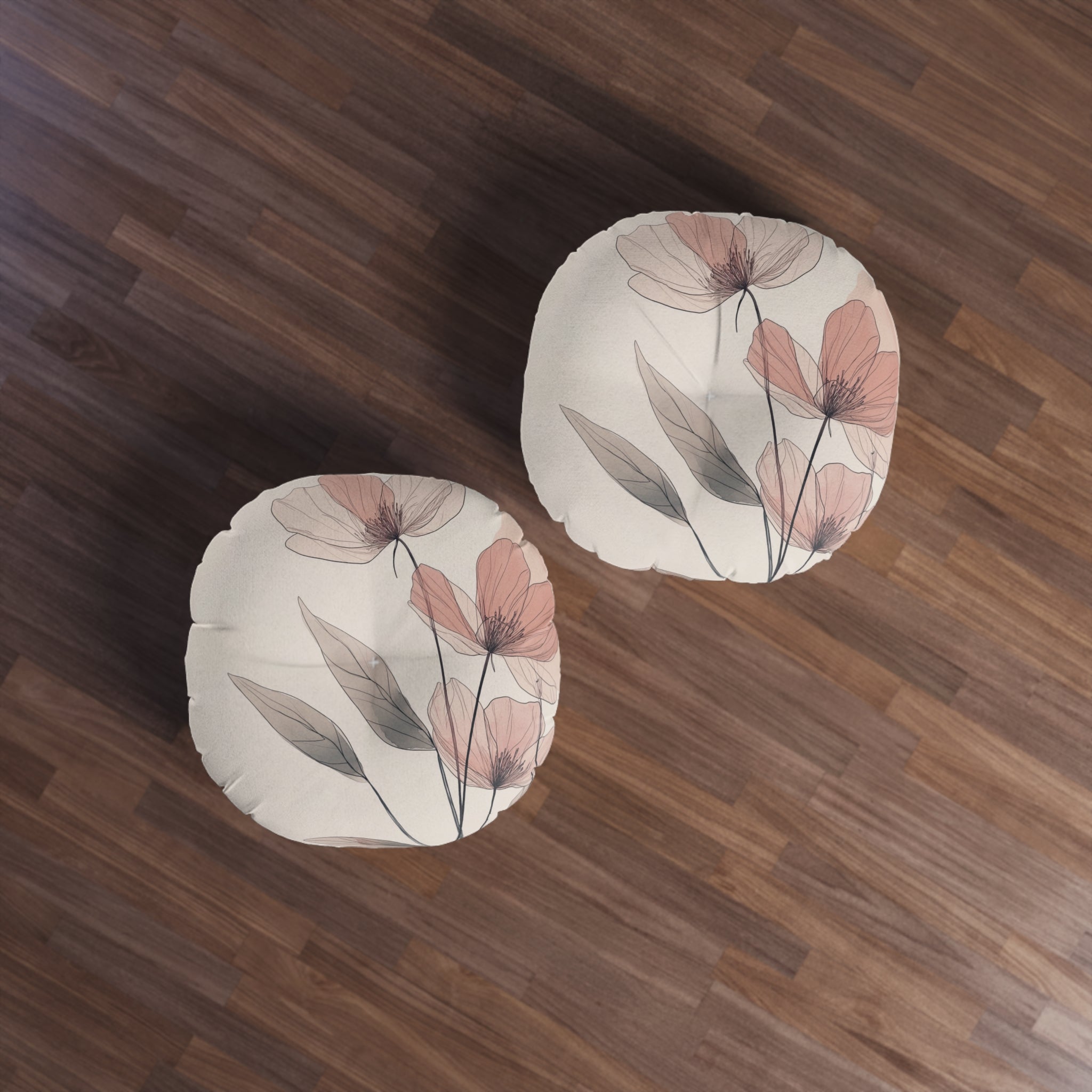 Floral Round Tufted Floor Pillow