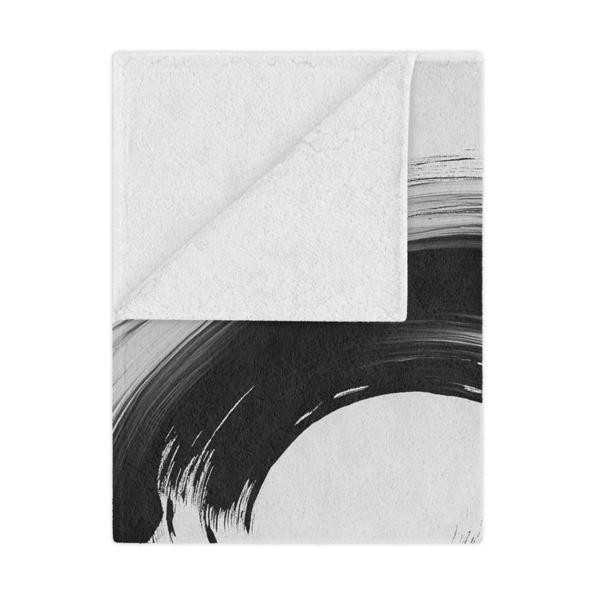 Abstract Black & White Minky Blanket
