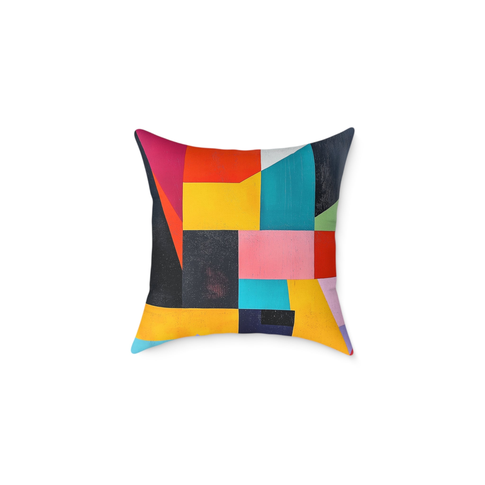 Vibrant Abstract Square Poly Canvas Pillow