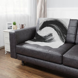 Abstract Black & White Minky Blanket