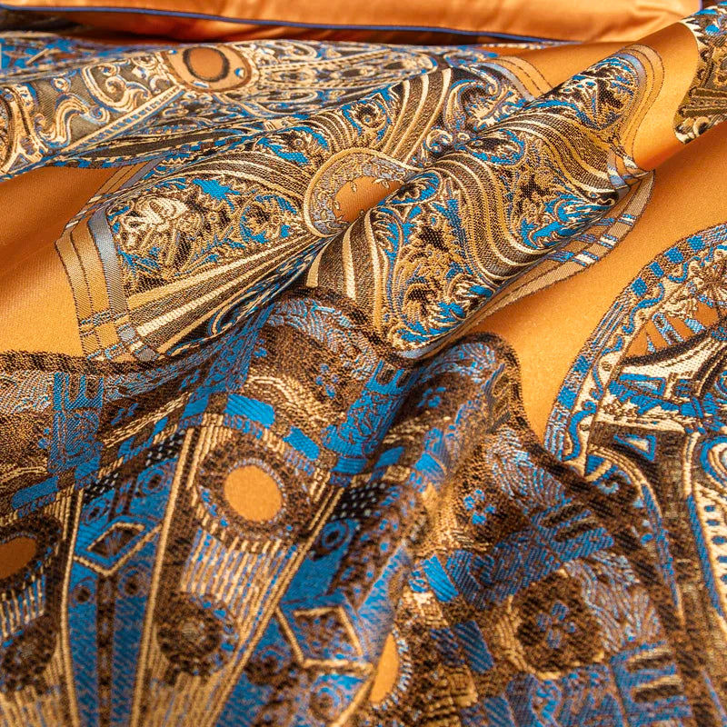 Luxury European Brocade Bedding Set – Jacquard Embroidery, Egyptian Cotton