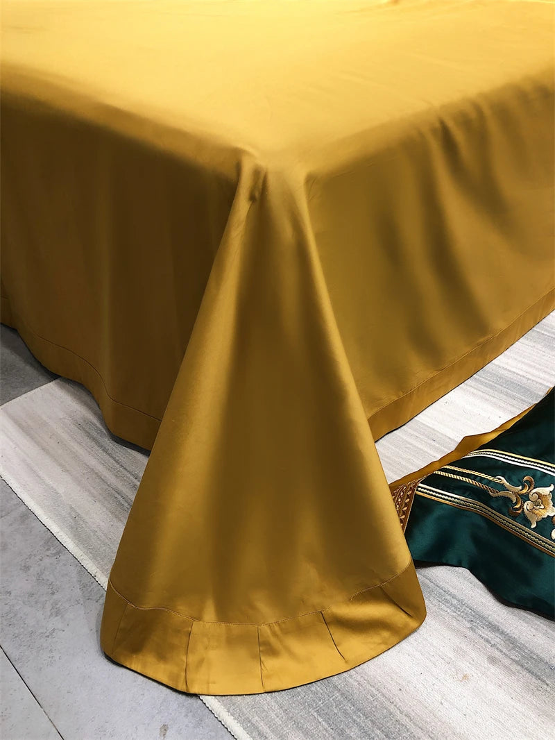 Vintage Brocade Bedding Set – High Precision Gold Embroidery, Egyptian Cotton