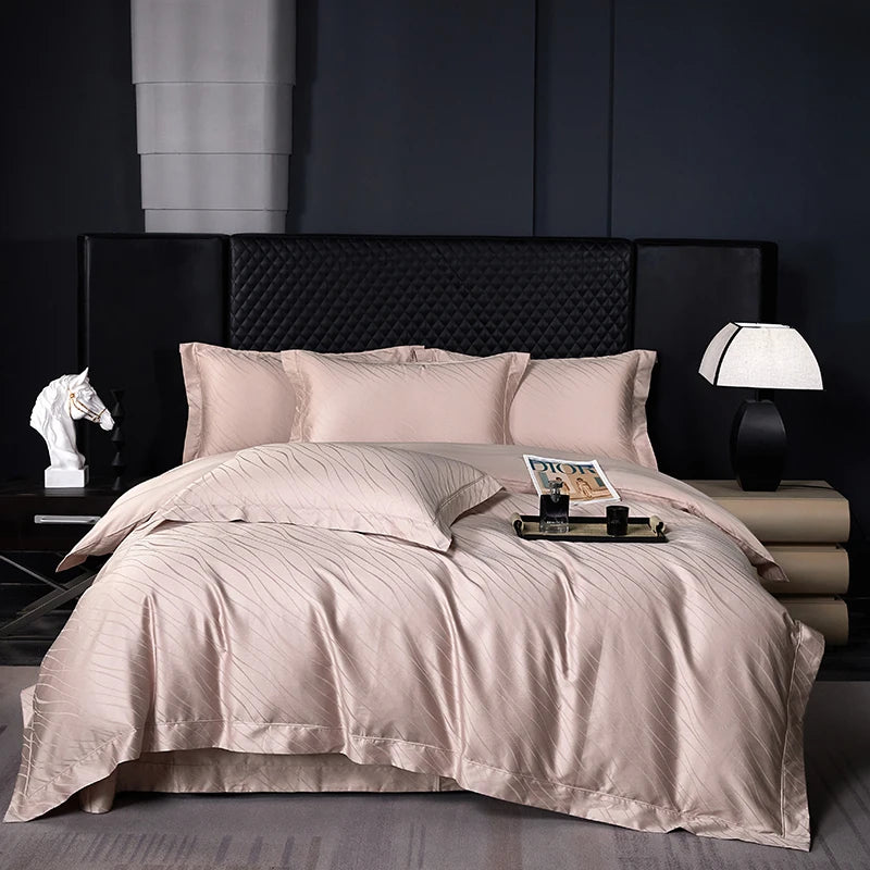Luxury Egyptian Cotton Jacquard Bedding Set – 4 Pieces
