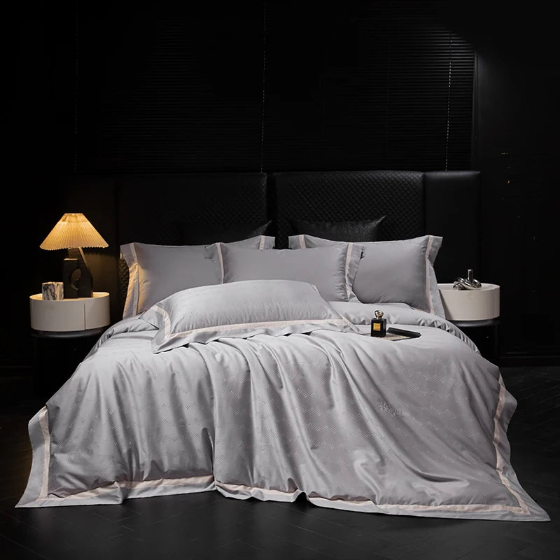 1000TC Egyptian Cotton Jacquard Bedding Set – 4 Pieces, Queen/King Size