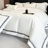 Luxury 600TC Egyptian Cotton Satin Jacquard Bedding Set – Silky Finish, 4 Pieces
