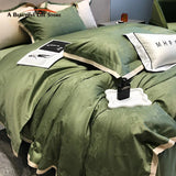 Ink Painting Jacquard Bedding Set – 1000TC Egyptian Cotton Satin, 4 Pieces