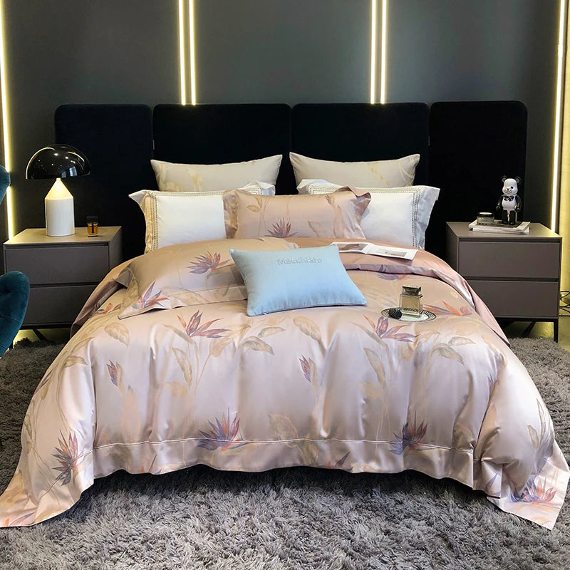 Luxury American Patchwork Bedding Set – 1200TC Egyptian Cotton & Satin Jacquard
