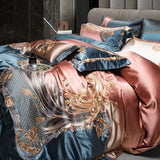 Gorgeous European Palace Style Bedding Set – Gold Embroidery Brocade, Egyptian Cotton, 4/6/10 Pieces