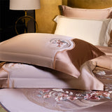 New Chinese Style Floral Embroidery Bedding Set – Brocade Egyptian Cotton, 4/6/10 Pieces