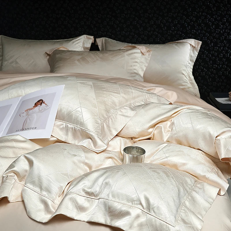 High Precision Brocade Jacquard Bedding Set – Egyptian Cotton, 4 Pieces