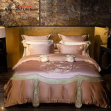 New Chinese Style Floral Embroidery Bedding Set – Brocade Egyptian Cotton, 4/6/10 Pieces