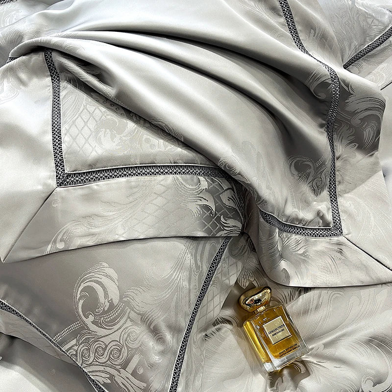 Luxury European Brocade Satin Jacquard Bedding Set – Silky Egyptian Cotton